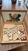 Holzbausteine-Kasten, Holzspielzeug, Top Zustand!