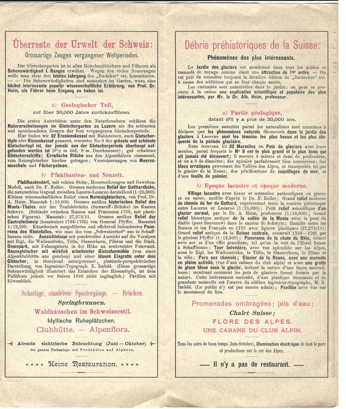 Documenti: Luzern Gletschergarten, altes Werbeprospekt, – Nuovo (secondo la descrizione) da Wildhaus venduto da Brunphil 3