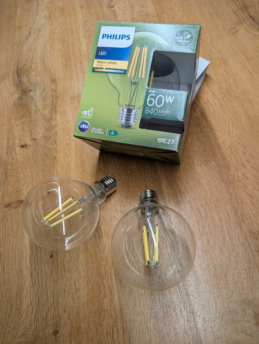 Philips Lampade: Philips LED Globe Lampe, 3 Stück, E27, warmweiss – Nuovo (secondo la descrizione) da Grüt (Gossau ZH) venduto da roflloler 1