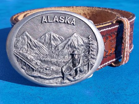 Ledergürtel mit Wunderschöner Alaska  Verschlusschnalle