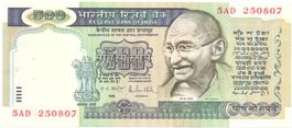 Indien India 500 Rupees P87a XF/AU