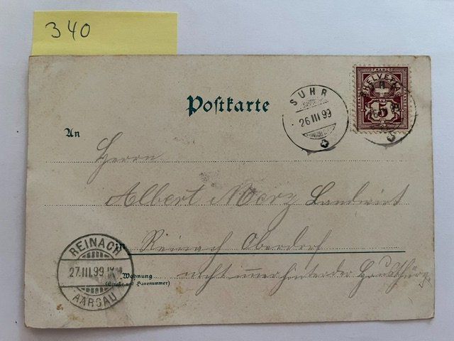 Cartoline postali: alte Postkarte "Behüt Dich Gott" mit Stempel, 1899 – Usato da Niederwil AG venduto da dahu75 1