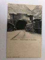 Gotthardbahn Tunnel Eingang Göschenen alte Ansichtskarte