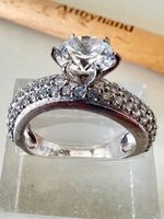 Funkeln ohne Ende: Silberring 925 mit Pavé & Solitär Gr.55