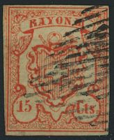 1852 - Rayon III - Abart - gestempelt