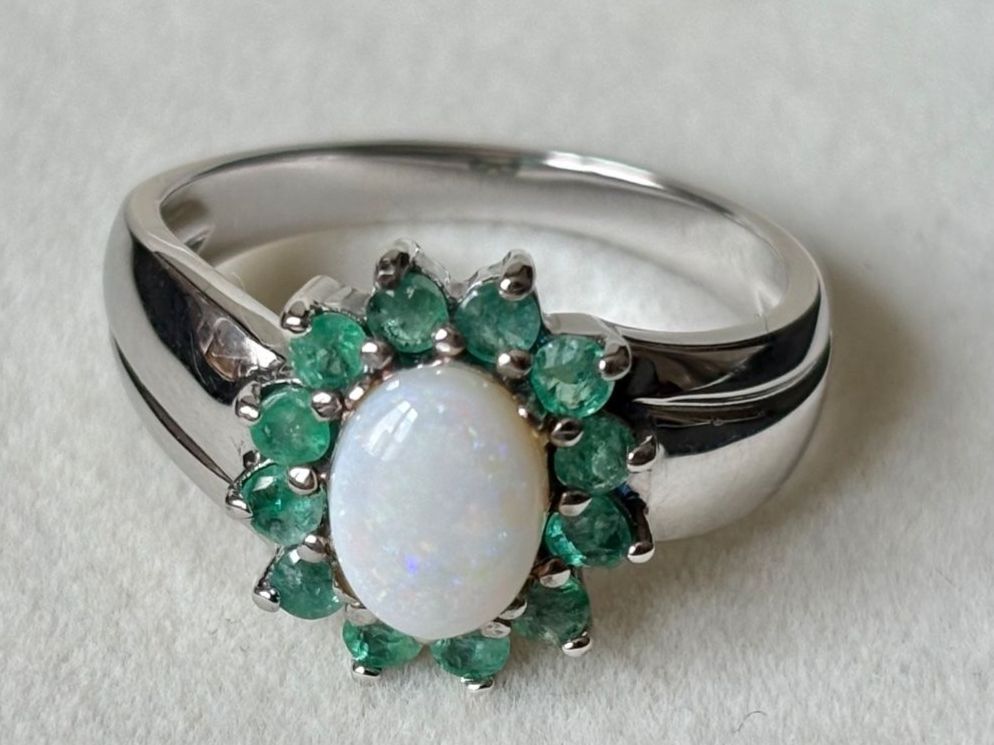 Ringe: Set aus Opal und Smaragde, Silber 925, Gr. 58, NEU – Neu (gemäss Beschreibung) aus Brugg AG von lau_9rvy 7