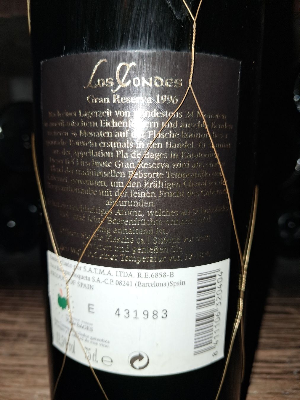 Vino: Los Condes Gran Reserva 1996 – Nuovo e nell'imballaggio originale da Le locle venduto da juliensaran 3
