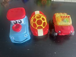 3 grosse Spielzeugautos / Lok für Babys/Kleinkinder
