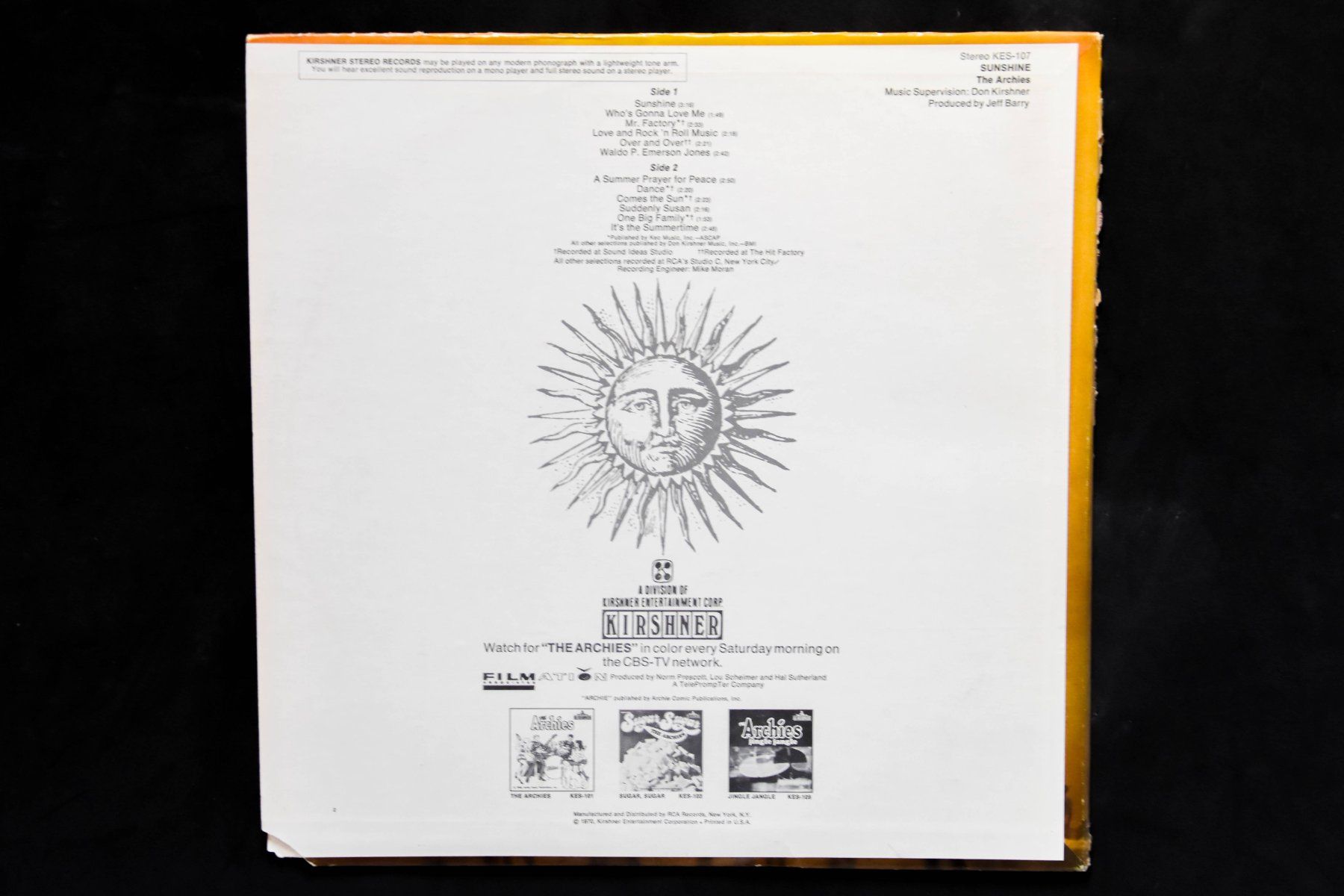 Dischi in vinile: The Archies - Sunshine – Usato da Belmont-sur-Yverdon venduto da ag97 1