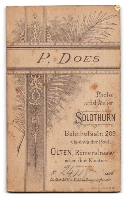 Fotografie & Manifesti: Fotografie P. Does, Solothurn, Bahnhofst – Usato da Berlin venduto da bartko-reher 1