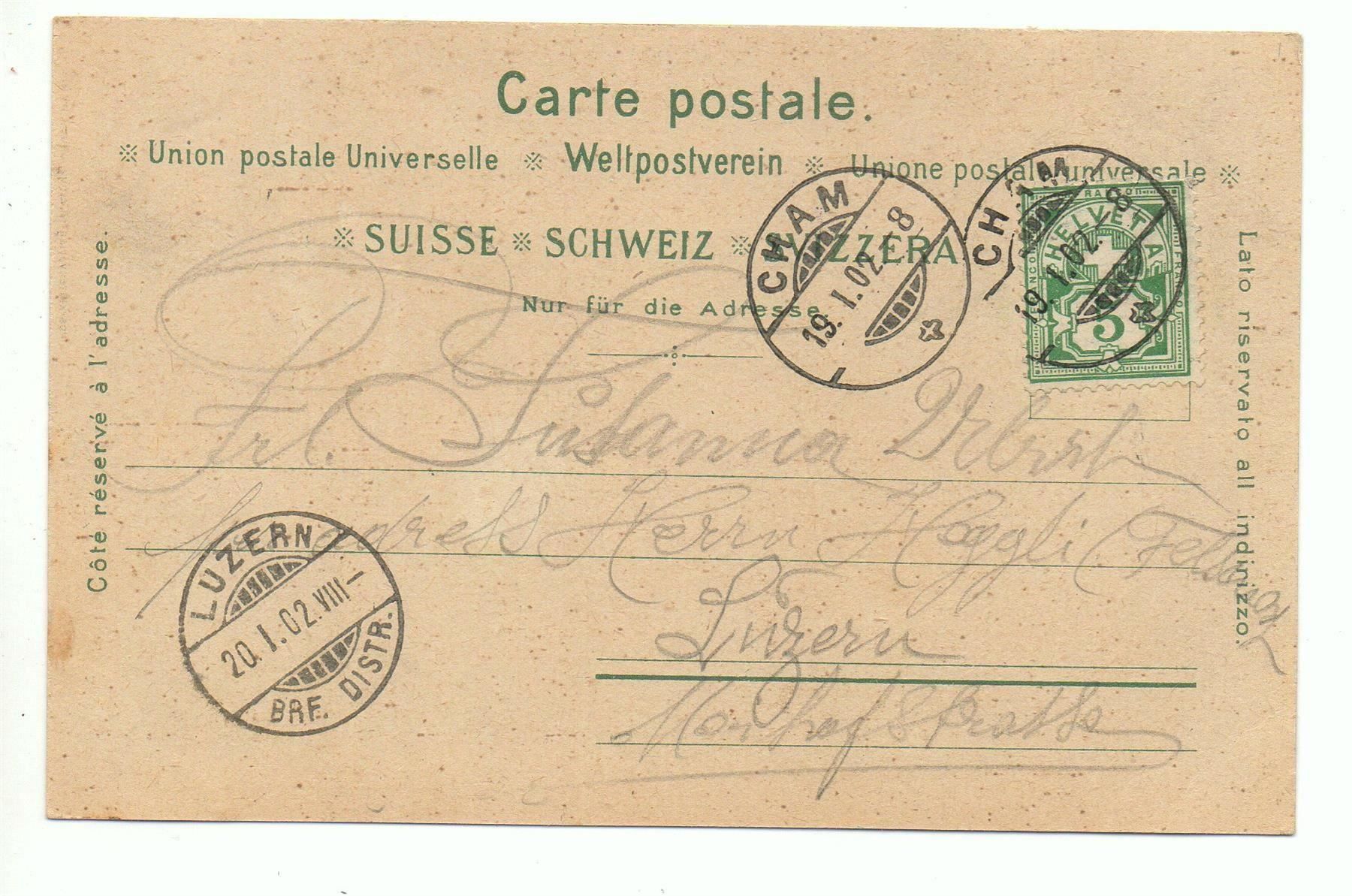 Cartoline postali: LITHO Gruss aus CHAM 1902 – Usato da Jona venduto da philajona 1