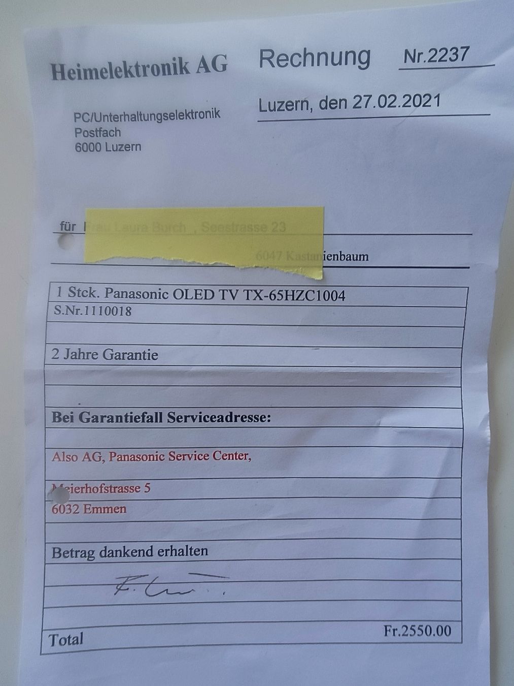 Panasonic Appareils TV: OLED TV Panasonic 65 " – D'occasion à Oberkirch LU par LU2866 3