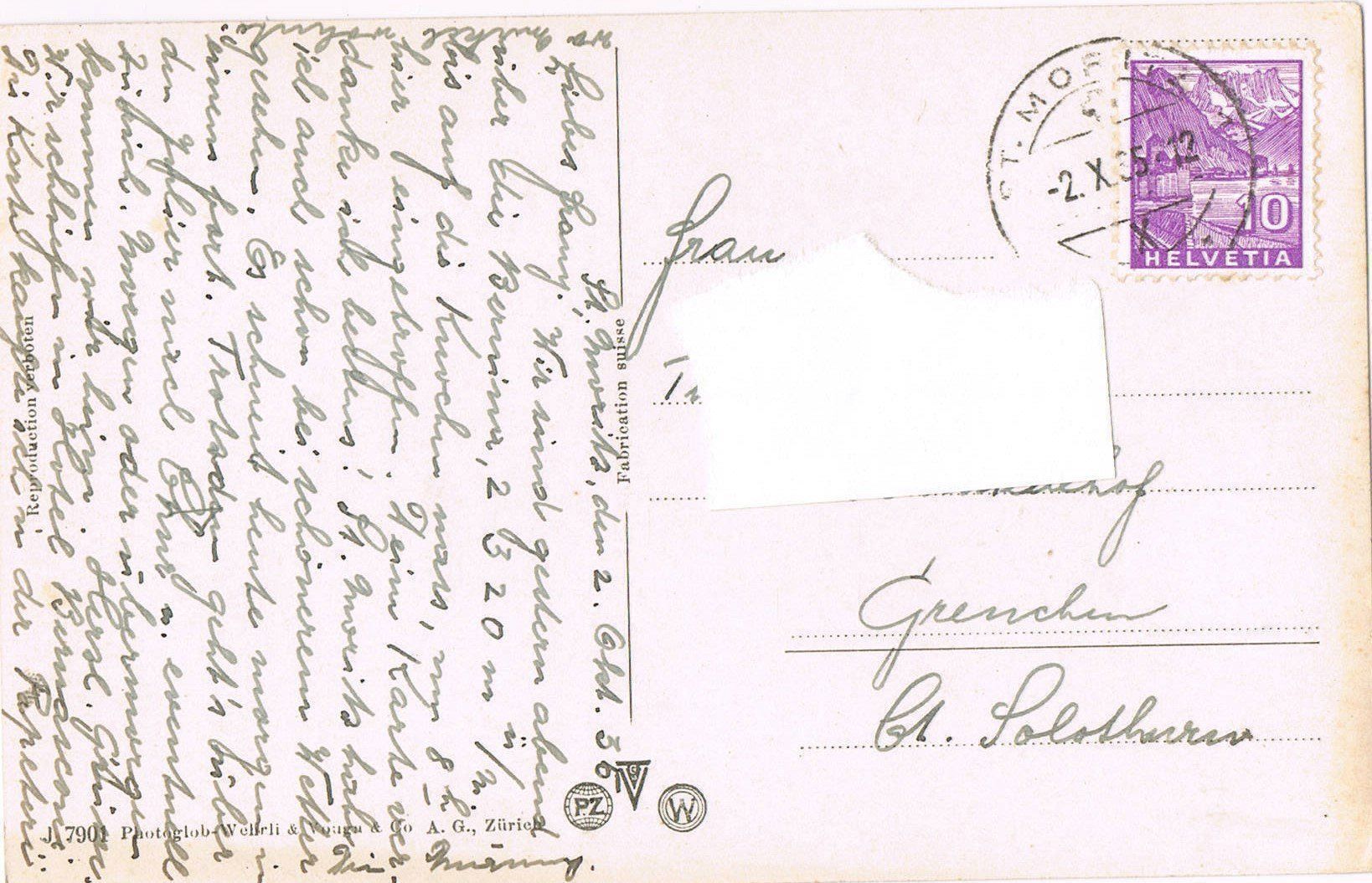Cartoline postali: St. Moritz-Dorf – Usato da Buchs AG venduto da Baerfisch 1