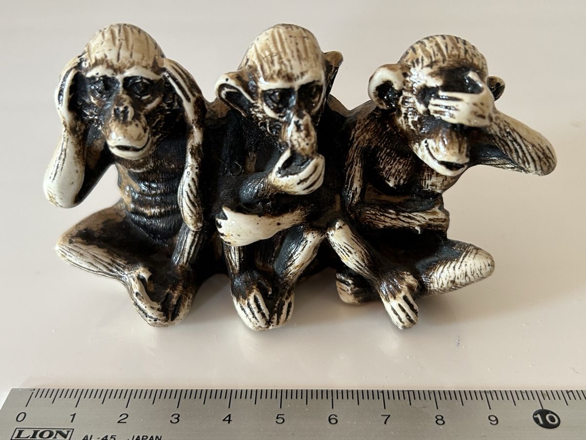 Statuette: 3 Affen - 3 singes - 3 scimmiette – Usato da Trélex venduto da Sonvic 1