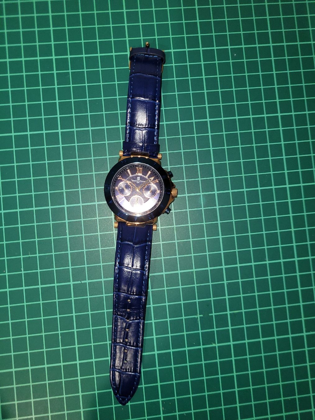 Uhren: Salvatore Marra Chronograph Watch, Blue Leather Strap. – Gebraucht aus Meyrin von Retro-GZ 4