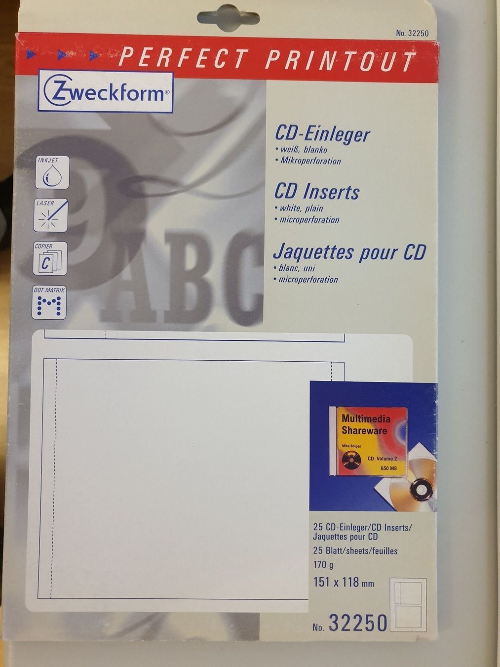 Avery Zweckform Sticker: CD-Einleger - Avery Zweckform – Nuovo e nell'imballaggio originale da Reinach AG venduto da Amroch
