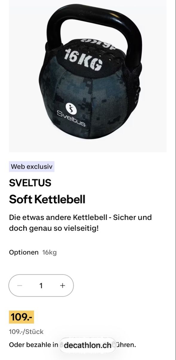 Manubri & Pesi: Sveltus 16kg Kettlebell - safe for the floor – Usato da Jonen venduto da chrispluess 2