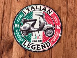 Italian Legend - neues Vespa Retro Schild - 20 CM - neu!!!