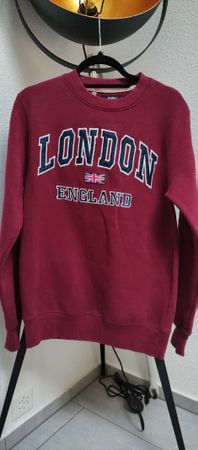 Burgunderroter London England Pullover, Grösse M top!