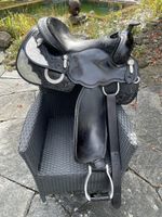 Westernsattel / Showsattel schwarz-silber