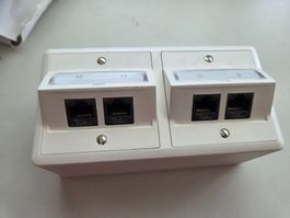 AP 2x RJ45 Feller Schrägauslas Feller UKV EDV Dose Easynet