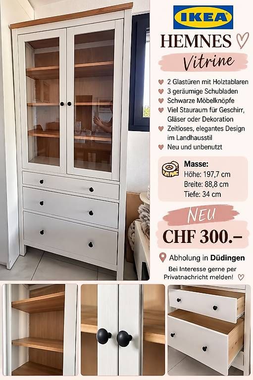 Vetrine: Vitrine weiss – Nuovo e nell'imballaggio originale da Düdingen venduto da Girl
