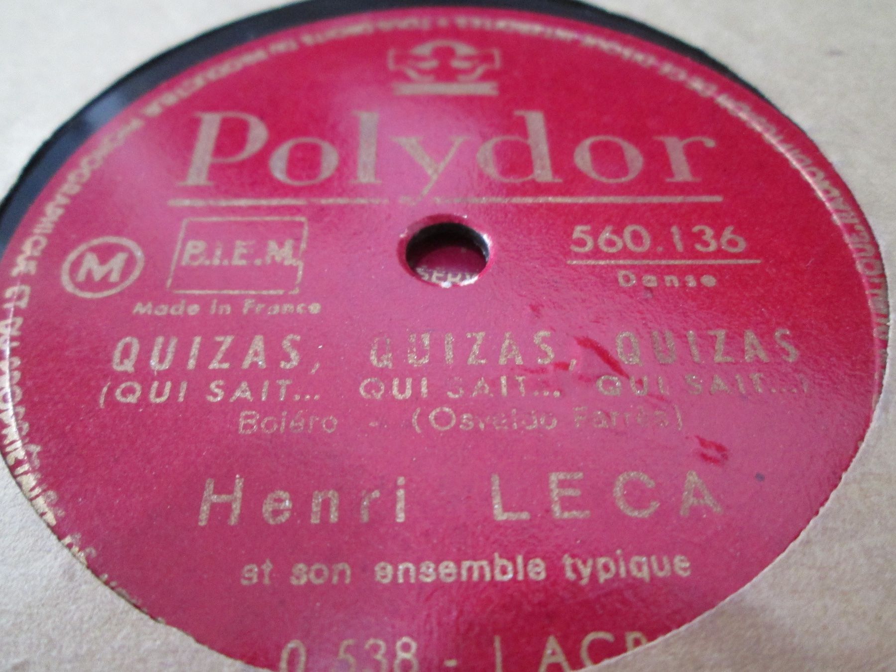 Schallplatten: DISQUES 78 TOURS – Gebraucht aus Lausanne von Leag 1