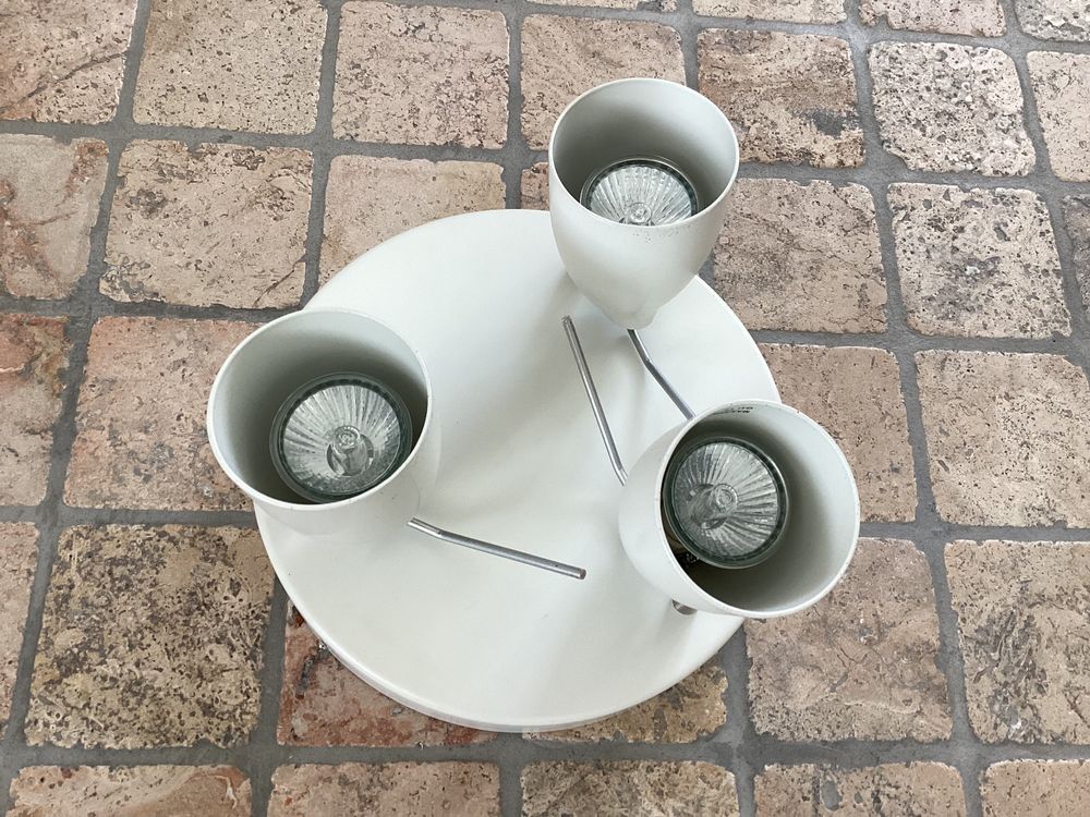 L+ Deckenleuchte 'Joe' – Kuppelform, Ø 25 Cm, Mattweiß Mit Kupferblatt-Innen, Made In Italy