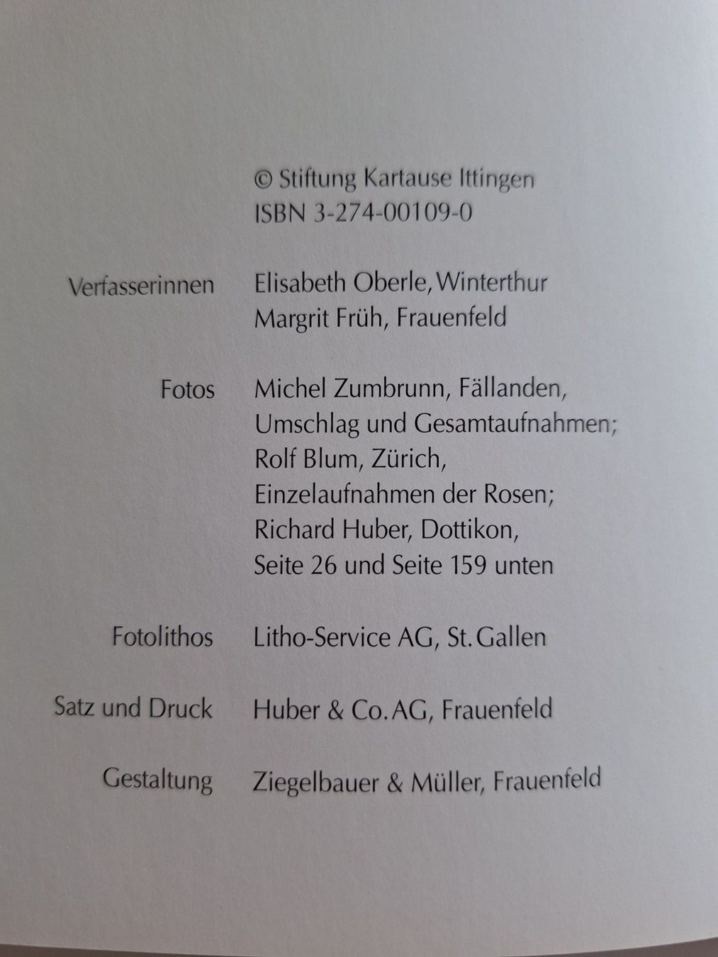 Libri: Die Rosen in der Kartause Ittingen – Usato da Zürich venduto da t24_de 1