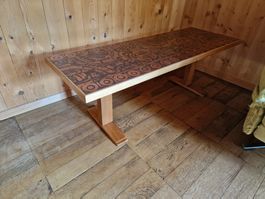 Salontisch mit Kupferplatte