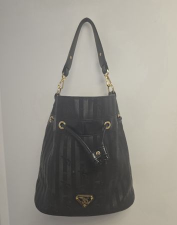 Mollarus Beutel Handtasche schwarzes Leder gebraucht.