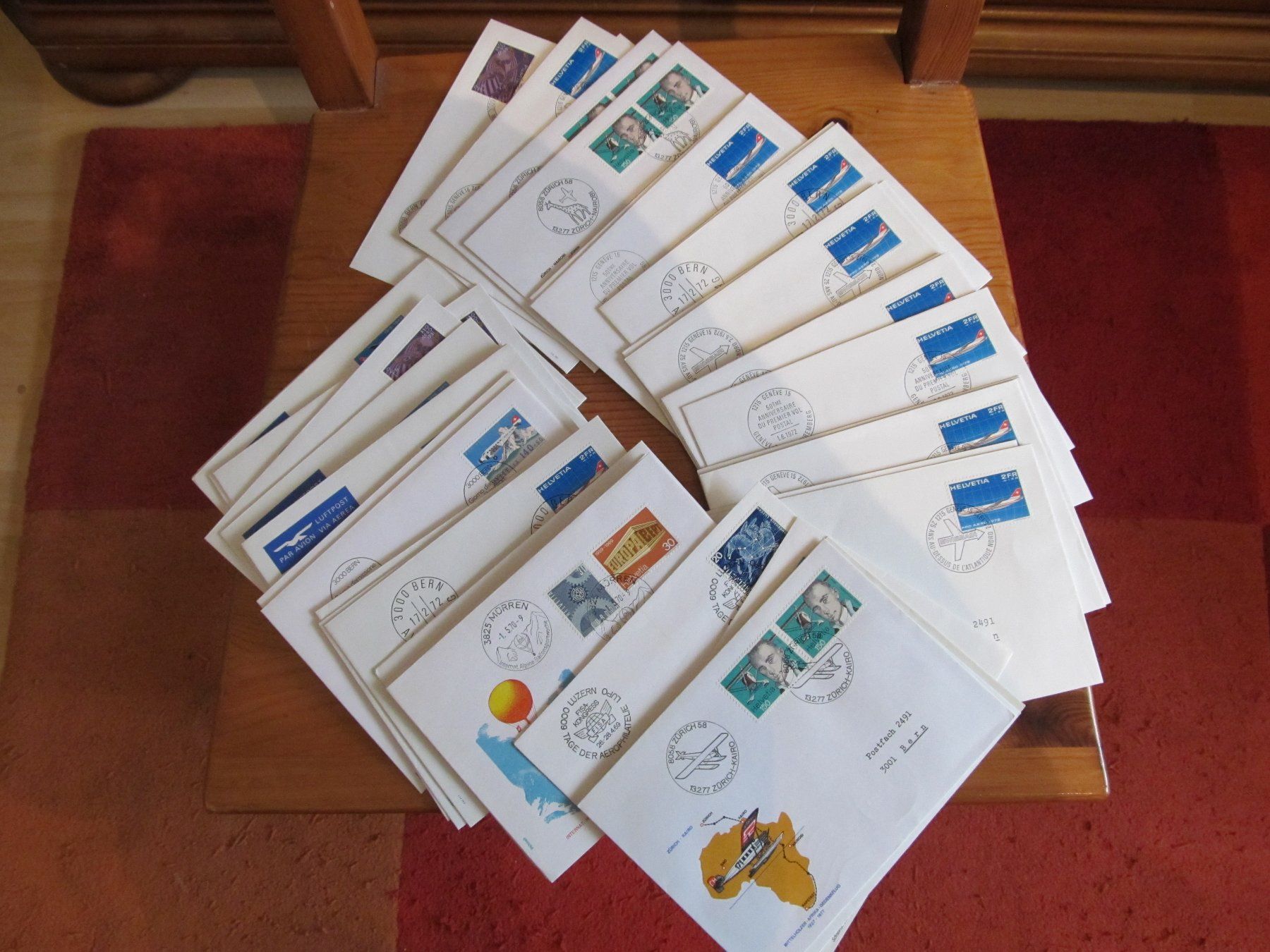 Tutti i francobolli: 50x ERSTTAGSFLUGPOST-FDCs ab 1953 TOP! – Usato da Emmenbrücke venduto da Luzern1947