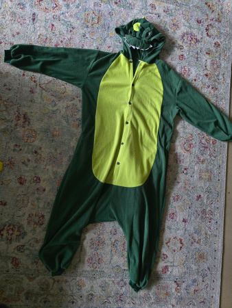 Dinokostüm, Halloween, Overall, warm, weich, Grösse M