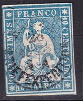 Helvétie assise Oblitéré 10 Rappen