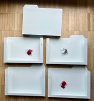 5 Wand „Schuber“ aus Metall, weiss, Neu.