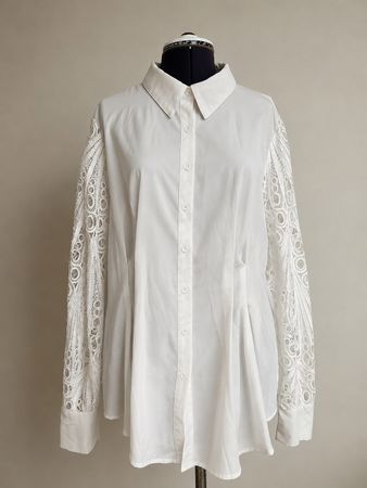 Elegante Bluse mit Spitzenärmeln von Shein Curve Gr. XL 🌸