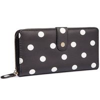 NEUES langes Portemonnaie schwarz-weiss Polka dot - 805058