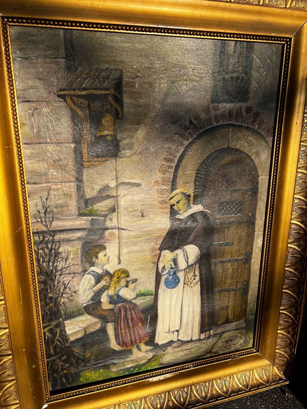 Dipinti: Ölbild Gemälde Münch Kloster Zisterzienser – Usato da Riehen venduto da MaestroImperatore 1