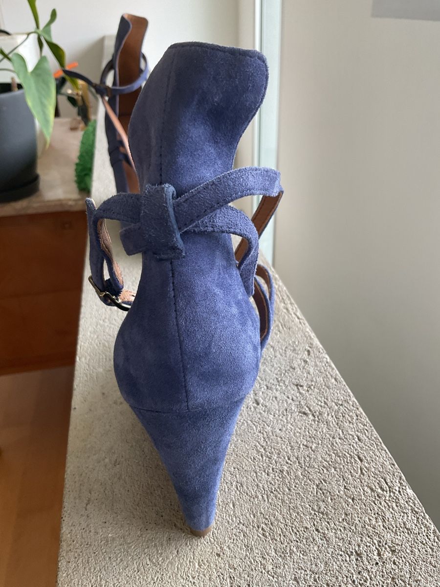 Clarks Damenschuhe: Sandales compensées Clarks bleues en daim, taille 38 – Neu (gemäss Beschreibung) aus Villarepos von Sglobule 6