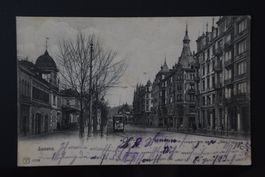 AK Luzern, Pilatusstrasse mit Tram 1906