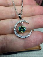 Collier argent avec diamant de moissanite de 1 ct certifié