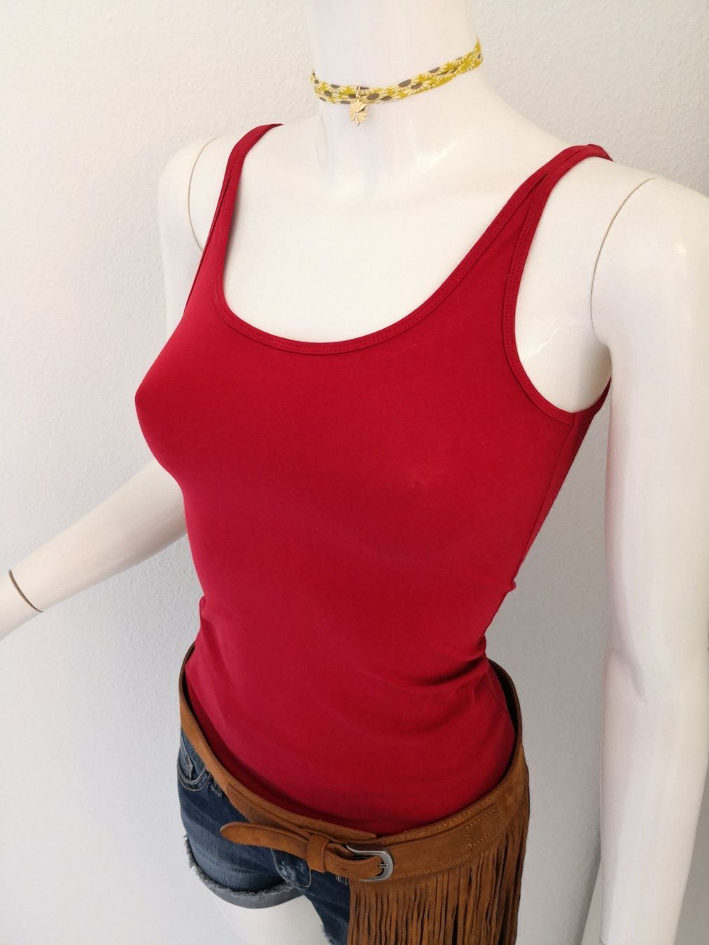 Mango Top: 🤩MANGO BASIC STRETCH TRÄGER TOP ROT NEU – Nuovo (secondo la descrizione) da Olten venduto da Naja-Twins-Twins 2
