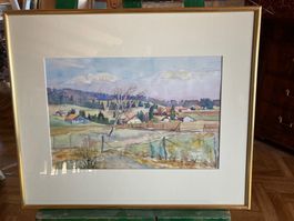 Tableau de Serge Voisard, Le Cernil dans le Jura.