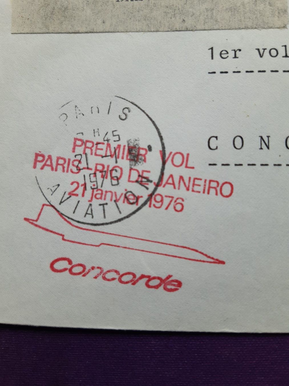Alle Briefmarken: Erstflugbrief CONCORDE Paris - Rio, 21.11.1976 ! – Gebraucht aus Wangs von weisstannen01 2
