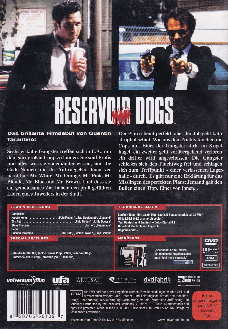 Tutti i DVDs: DVD ab Fr. 1.--, Reservoir Dogs – Usato da Lausen venduto da Mondeo10628 1