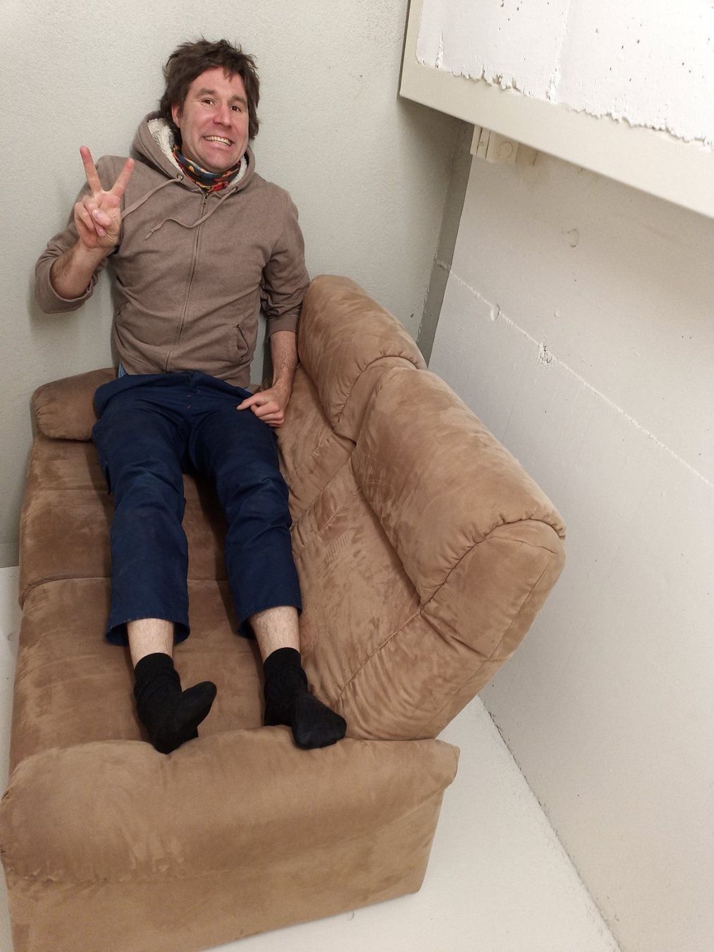 Divani: Sofa Wildleder-Sofa mit Fuss-Schemel – Usato da Zürich venduto da danihell 5