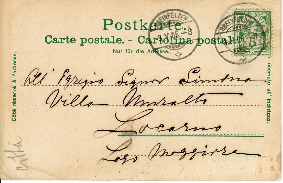 Ansichtskarten: Rheinfelden  1906 – Gebraucht aus Hochdorf von Ziegel-16 1