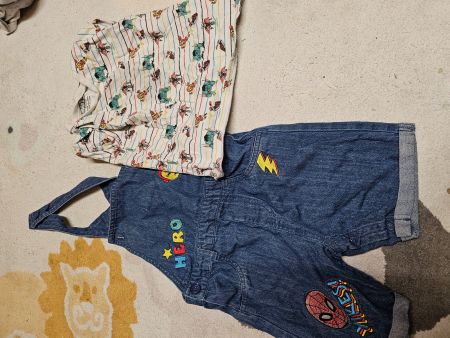 Marvel Spiderman Set Latzhose Shirt 98