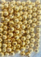 Perlen / Bastelperlen goldfarben, 6mm, 100 Stück