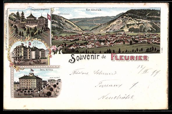 Ansichtskarten: Litho Fleurier, Hotel Victoria, Hotel de – Gebraucht aus Berlin von bartko-reher